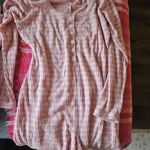 Aerie Pink and White Romper